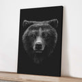 Animals Forest Bear Monochrome Canvas Wall Art