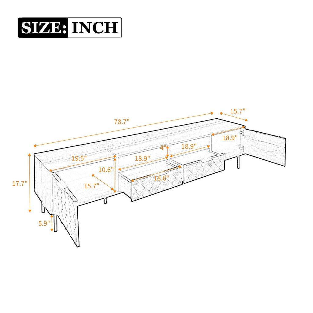 TV Stand for TVs Up to 85" with Closed Storage - Walnut