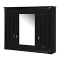 Wall Mounted Bathroom Cabinet with 5 Adjustable Shelves and Mirror - Black or White
