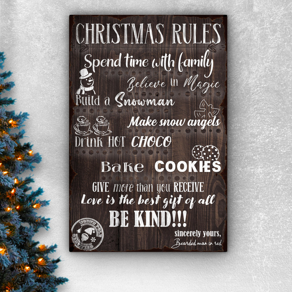Christmas Rules Sign