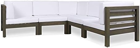 Oana 5-Piece V Shape Sofa Set - White