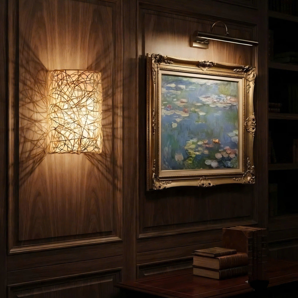 Handcrafted Natural Rattan Nest Wall Sconce | Artistic Tangled Woven Wall Light
