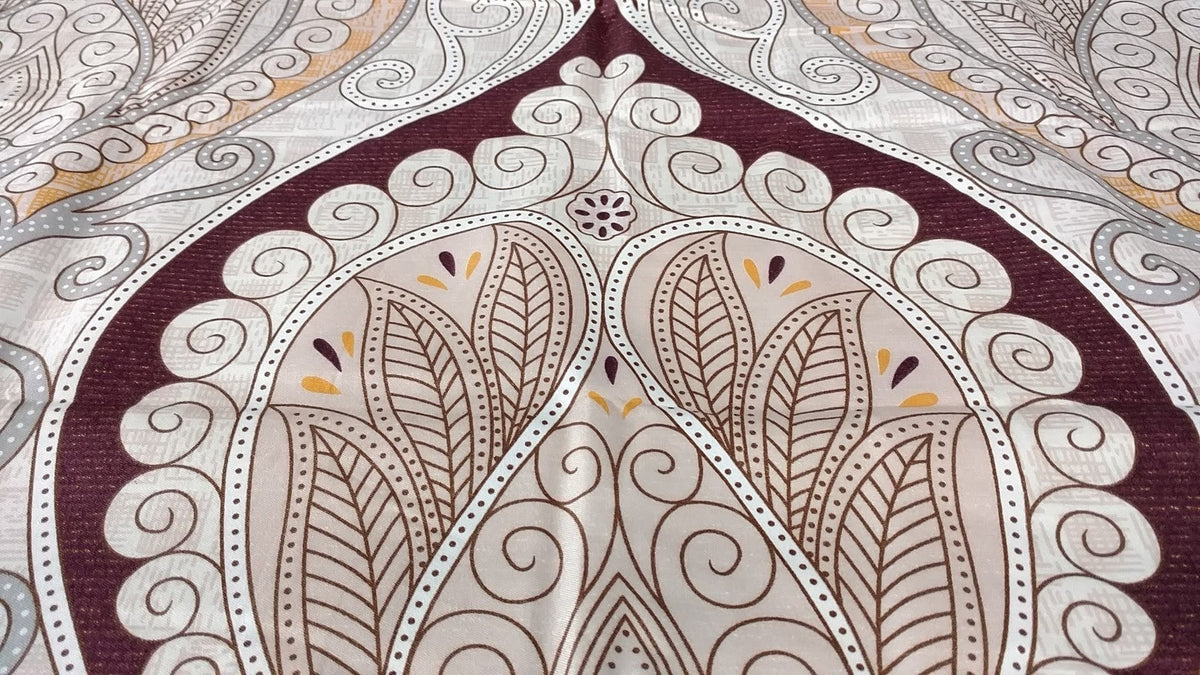 Tache Maroon Mandala Ivory Damask Pillowcases (2131-PC)