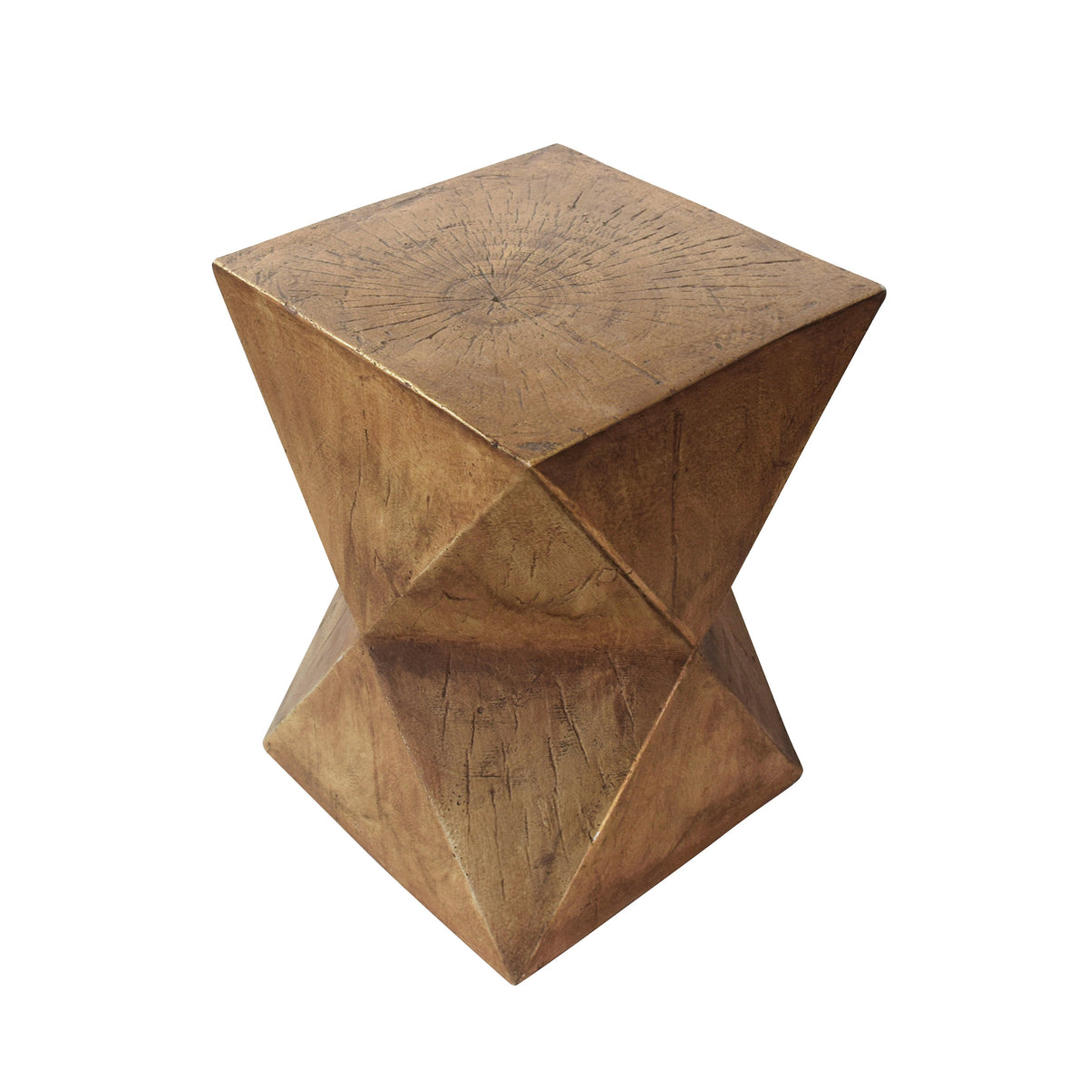 Waylon Side Table with Hourglass Design - Modern Concrete, 12.5" W x 17.75" H