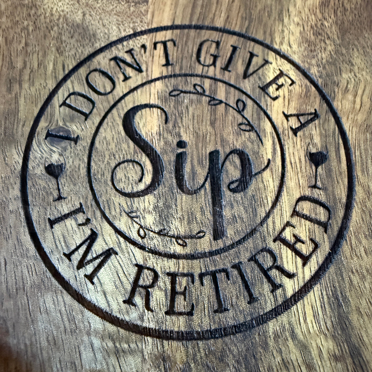 Funny Retirement Gift – “I Don’t Give a Sip” Wine Caddy & Snack Tray
