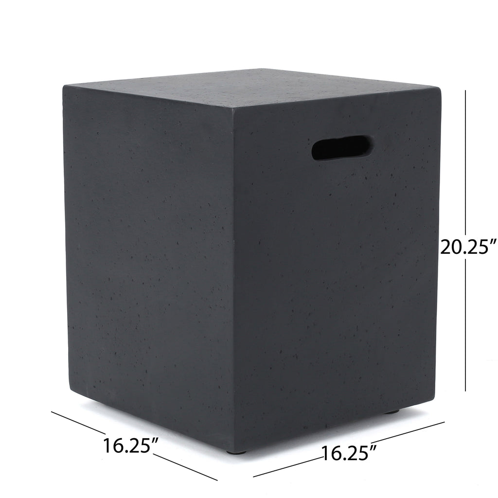 MGO Tank Holder Outdoor Side Table with Smooth Surface - Dark Grey