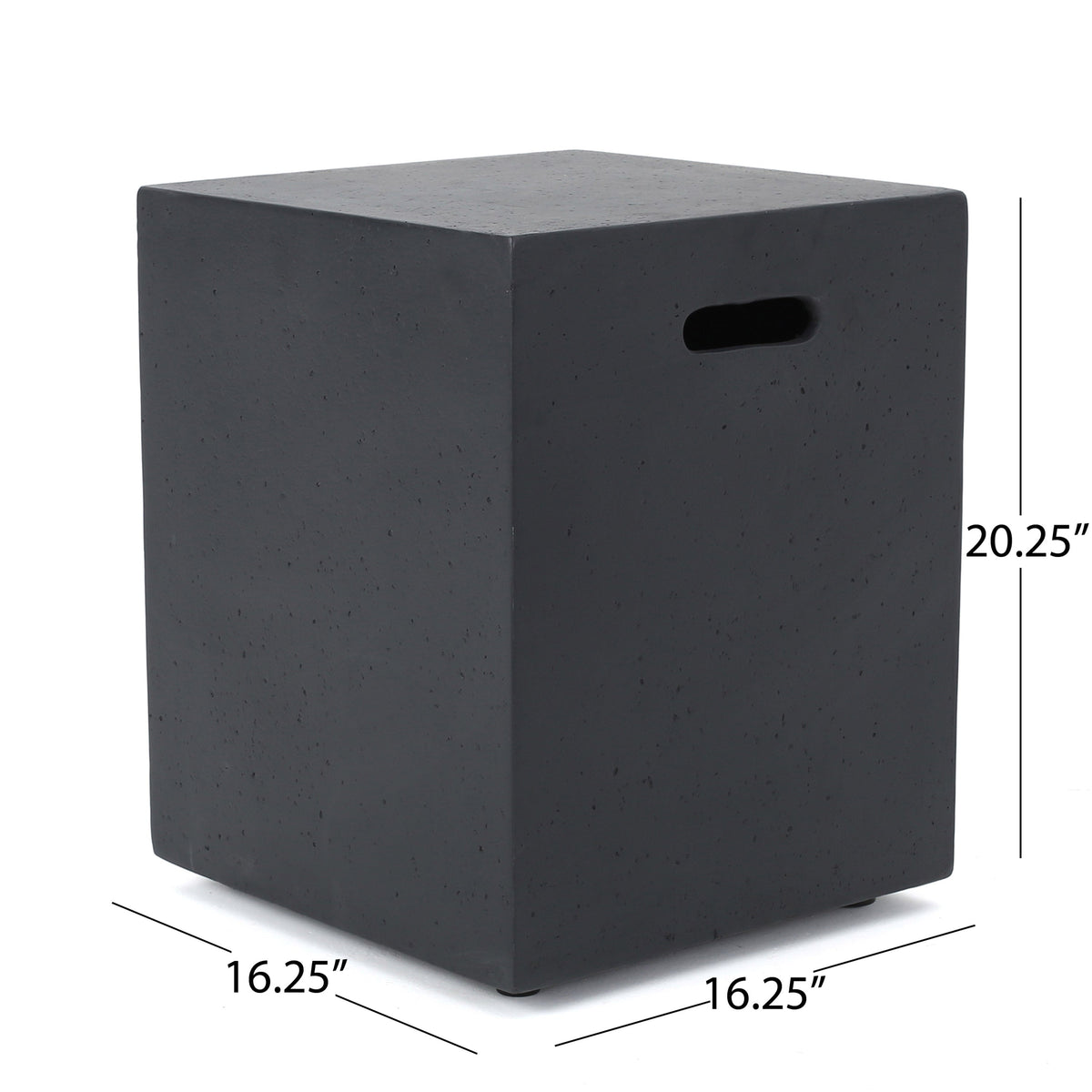 MGO Tank Holder Outdoor Side Table with Smooth Surface - Dark Grey