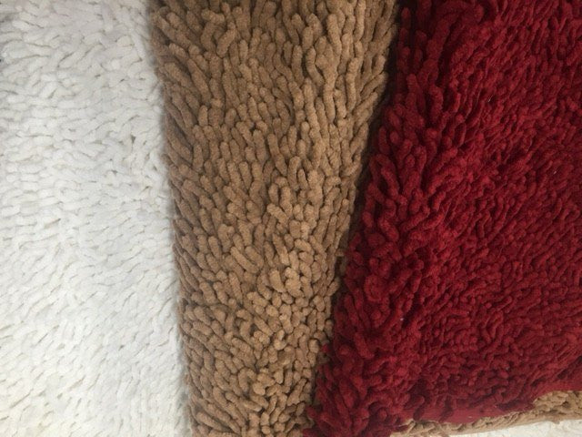 Tache Solid White Ivory 100% Cotton Chenille Runner, Doormats, All Area Rug