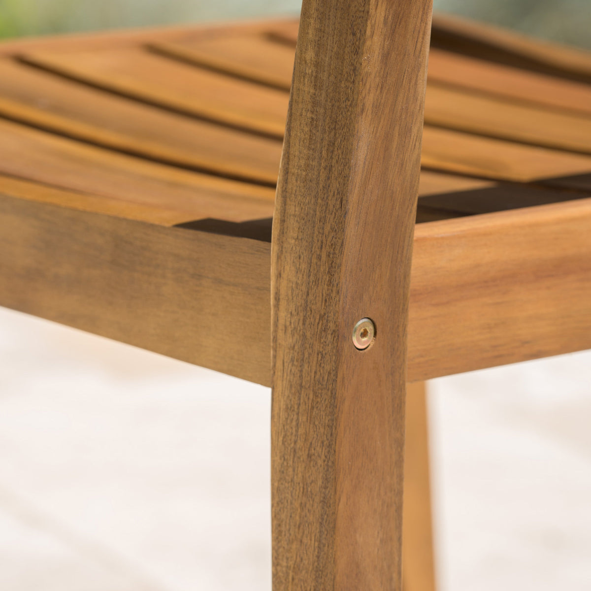 Stamford Dining Chairs Set of 2, Acacia Wood Patio Armchair - Teak Finish