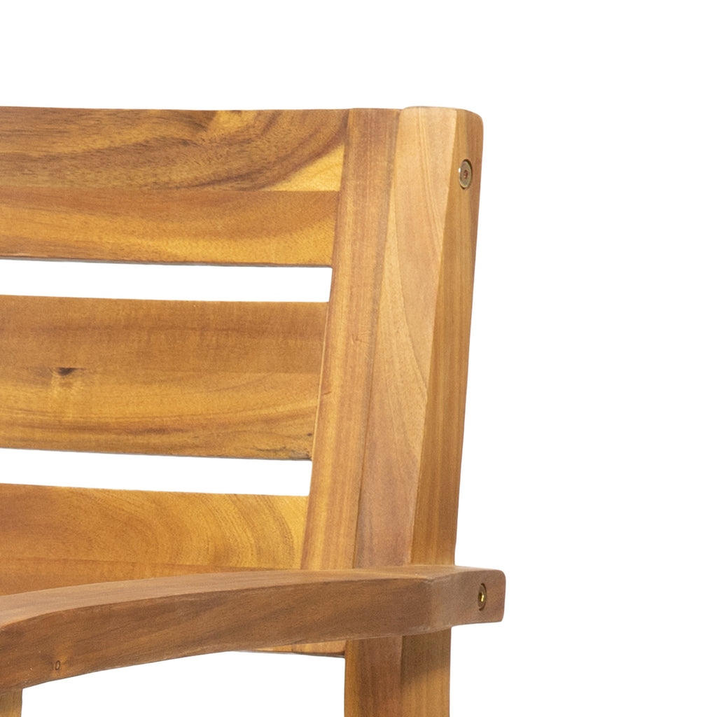 Stamford Dining Chairs Set of 2, Acacia Wood Patio Armchair - Teak Finish