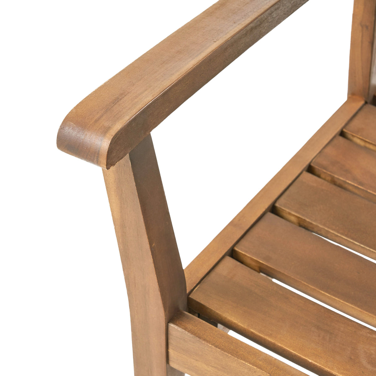 Stamford Dining Chairs Set of 2, Acacia Wood Patio Armchair - Teak Finish