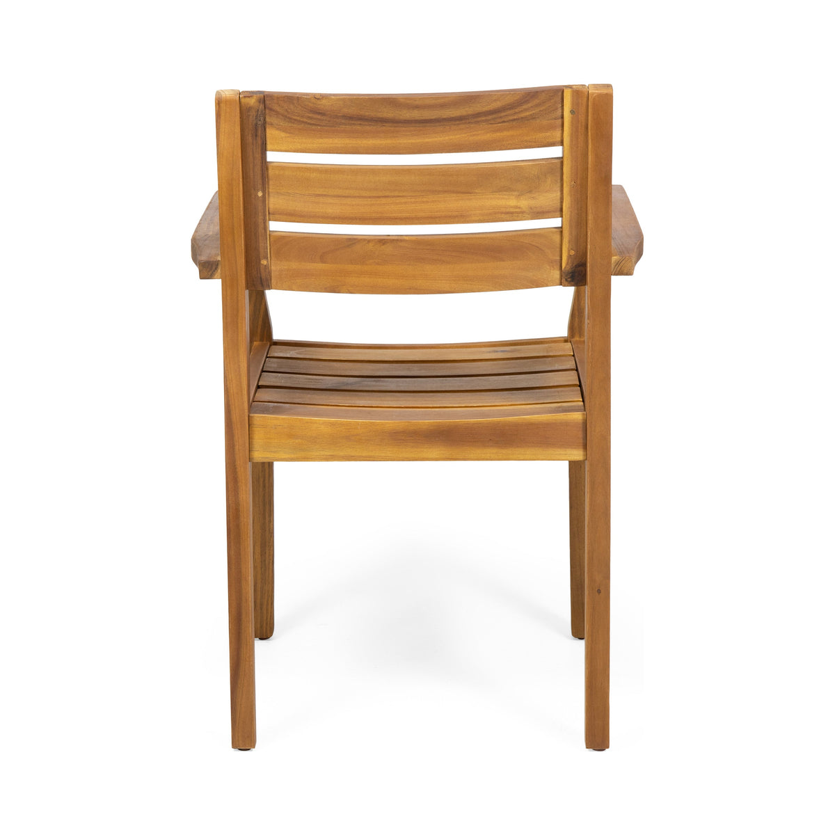 Stamford Dining Chairs Set of 2, Acacia Wood Patio Armchair - Teak Finish