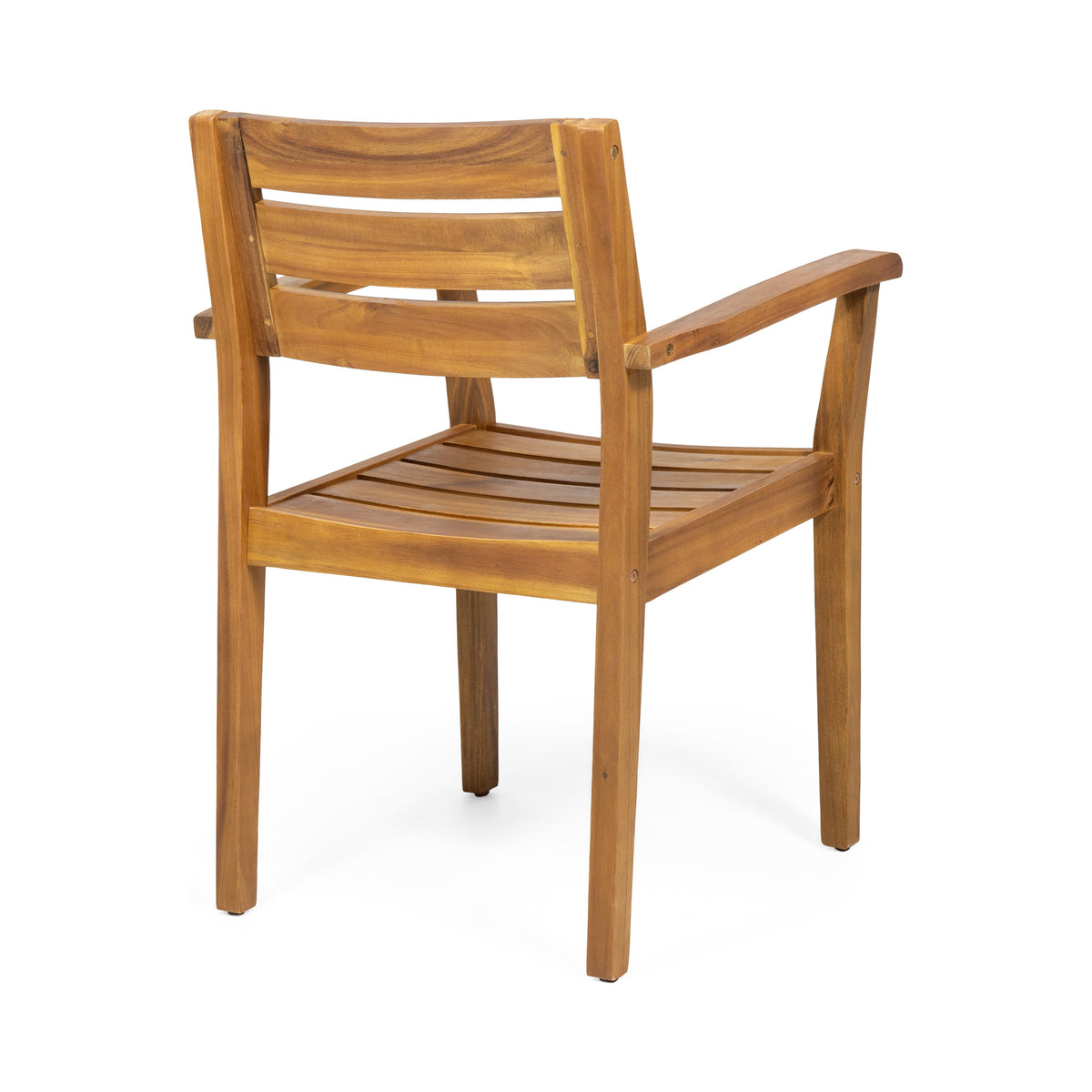 Stamford Dining Chairs Set of 2, Acacia Wood Patio Armchair - Teak Finish