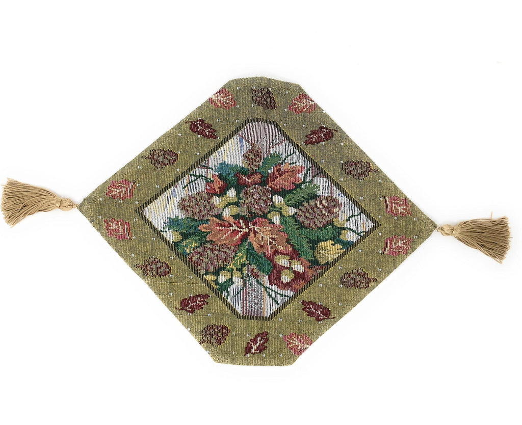 DaDa Bedding Rustic Floral Bouquet Lights Holiday Tapestry Dining Table Runner (6068)
