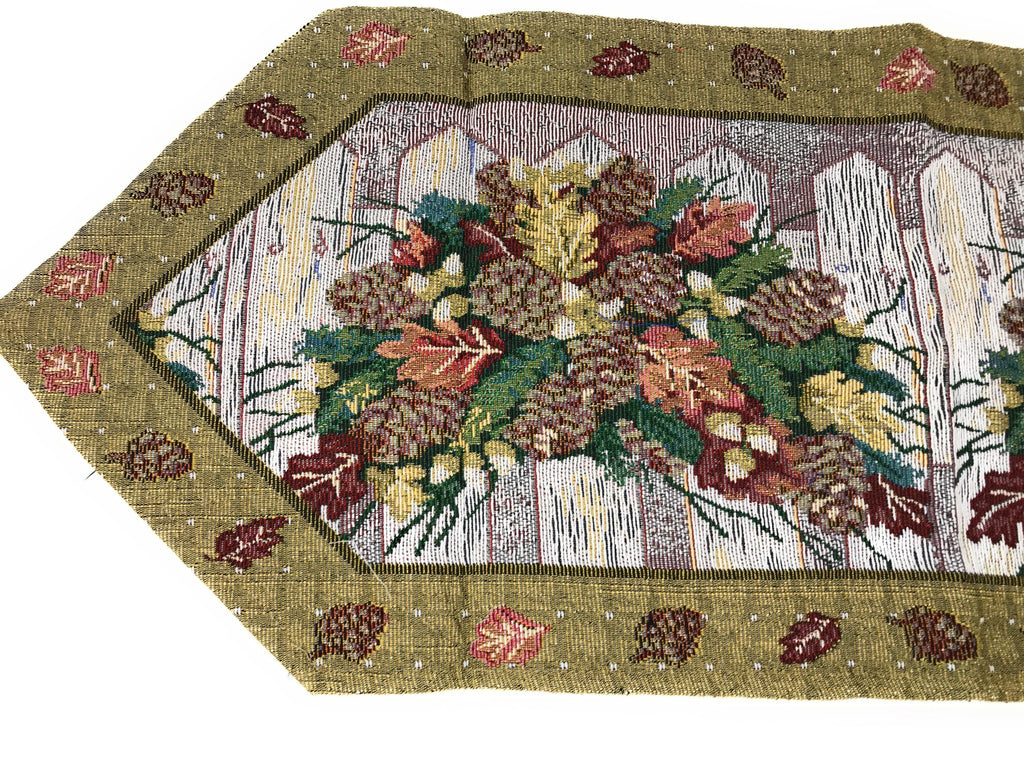 DaDa Bedding Rustic Floral Bouquet Lights Holiday Tapestry Dining Table Runner (6068)