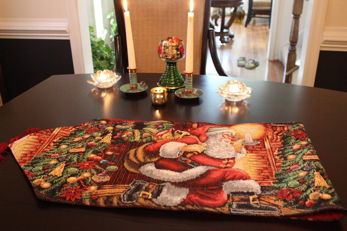 Tache Festive Down the Chimney Woven Tapestry Table Runners (DB11533)