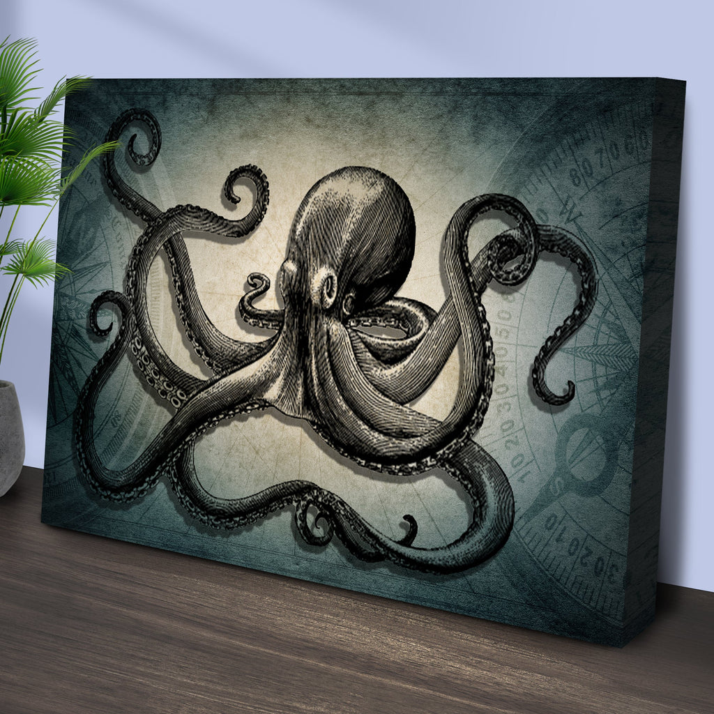 Octopus Coastal Canvas Wall Art