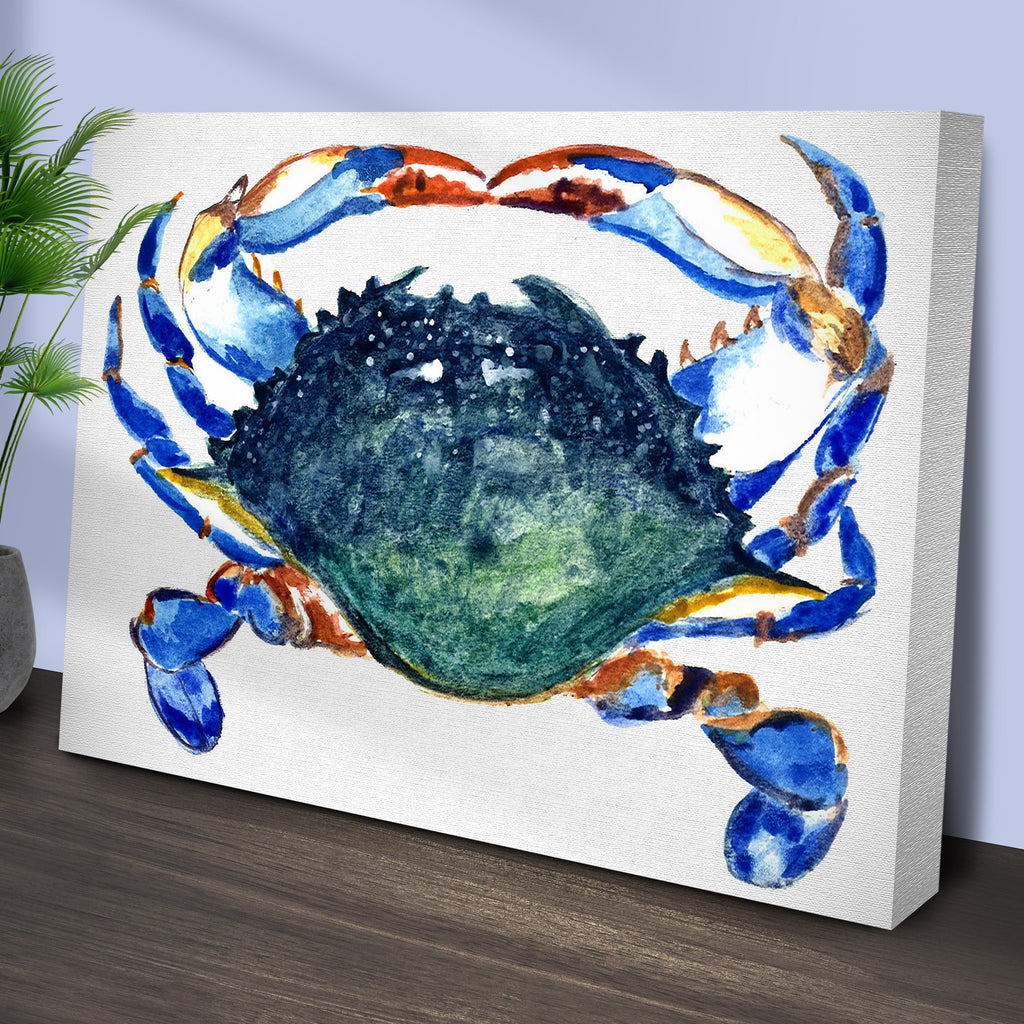 Crab Art Watercolor Canvas Wall Art