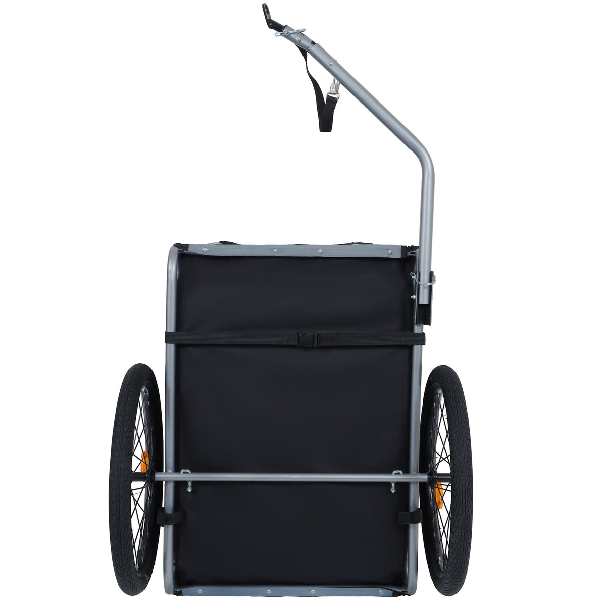 Large Folding Bike Trailer for Dogs with Mesh Ventilation - Gray