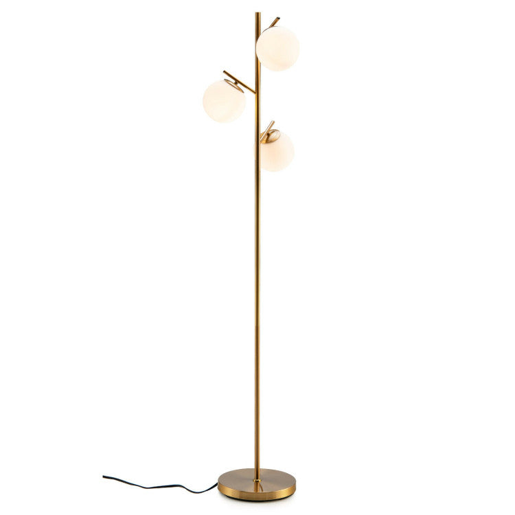 Living Room Set: Floor Lamp + Accent Chair + 3-Seat Sofa
