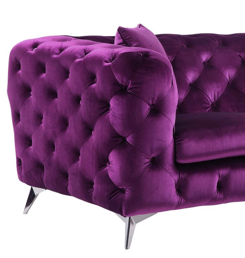 Atronia Luxurious Design Loveseat with Diamond Tufting - Blue or Purple