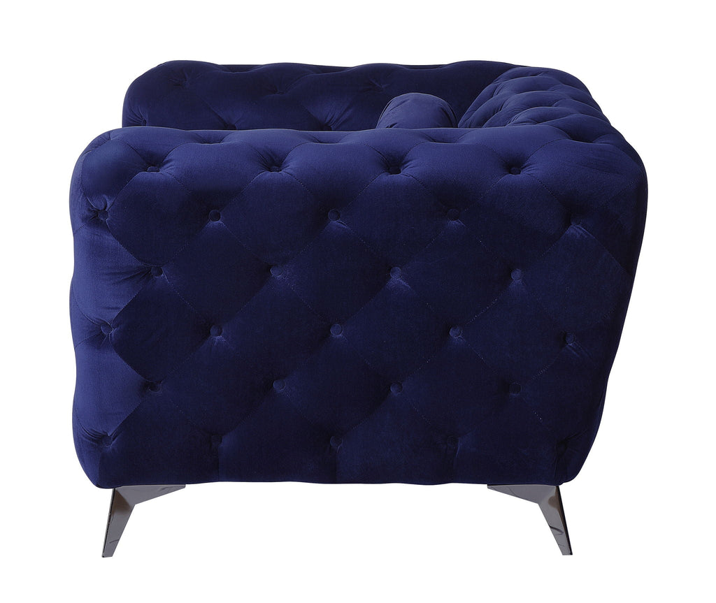 Atronia Luxurious Design Loveseat with Diamond Tufting - Blue or Purple