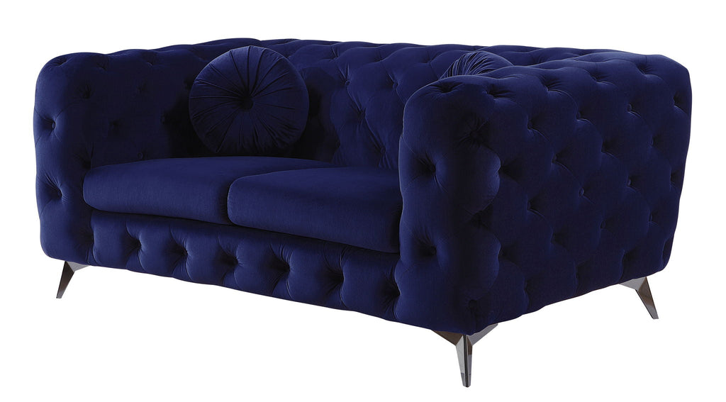 Atronia Luxurious Design Loveseat with Diamond Tufting - Blue or Purple