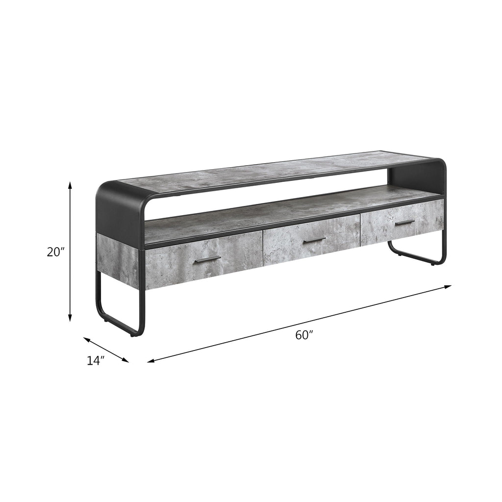 Black TV Stand with Storage Drawers - Raziela Collection