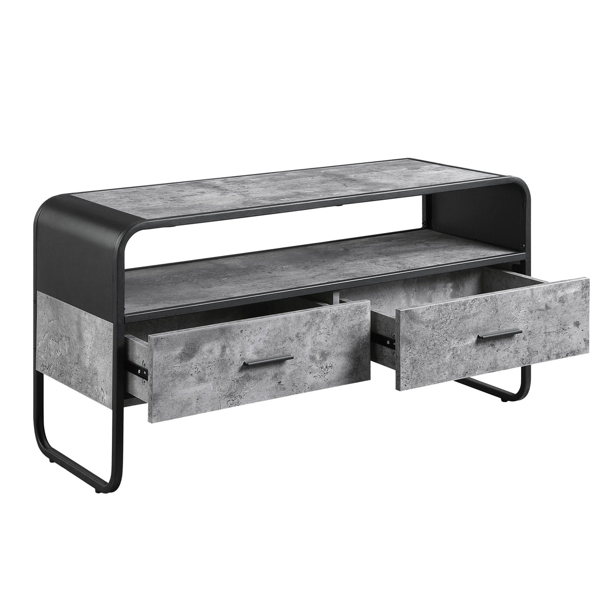 Black TV Stand with Storage Drawers - Raziela Collection