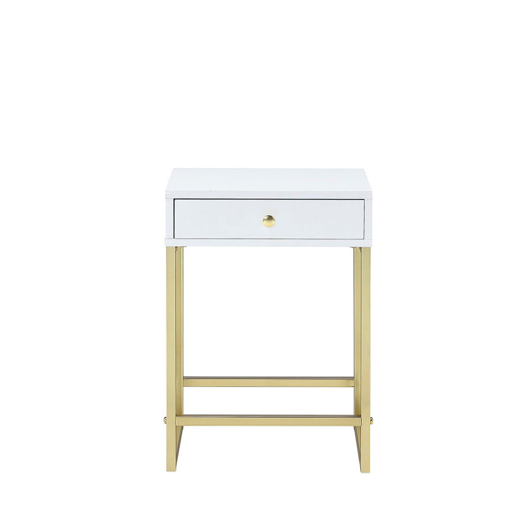Coleen Elegant Design Accent Table with Drawer - Black, Pink or White