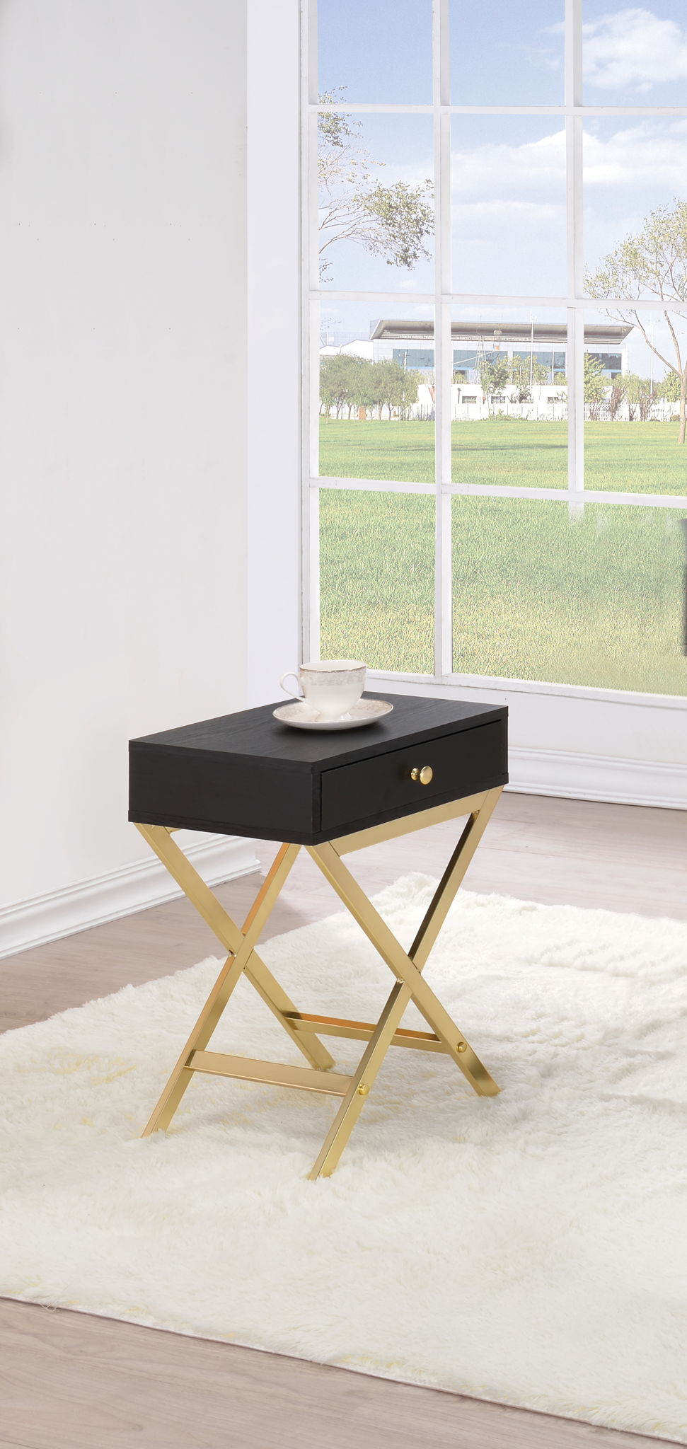 Coleen Elegant Design Accent Table with Drawer - Black, Pink or White
