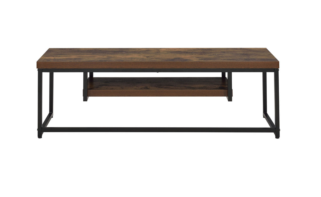 Compact TV Stand with Open Media Shelf - Light Brown or Dark Brown