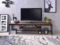 Compact TV Stand with Open Media Shelf - Light Brown or Dark Brown