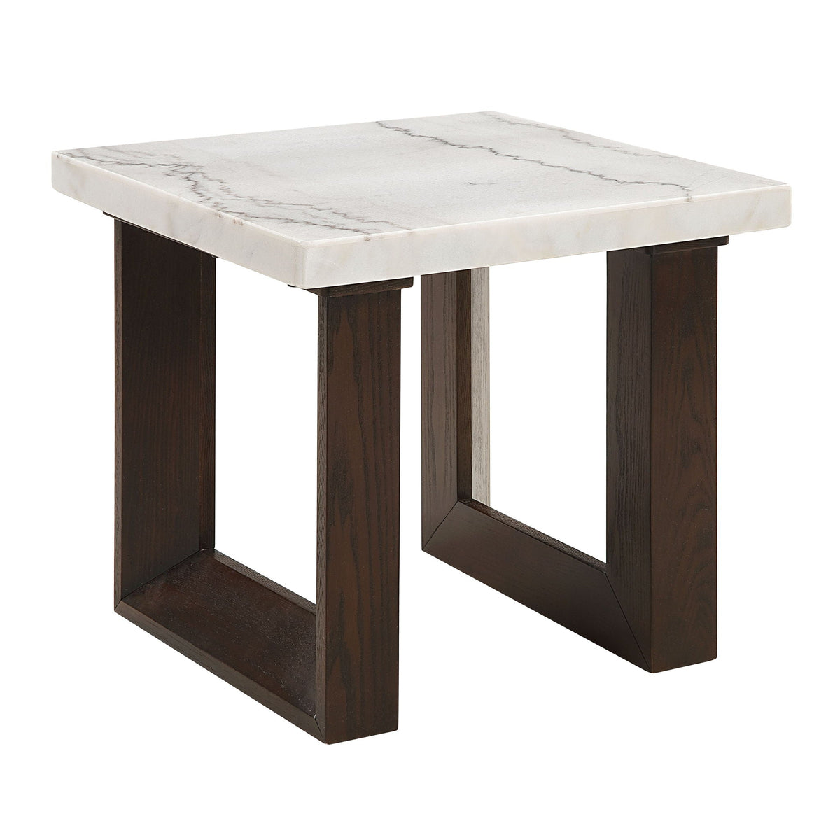 Edwyn Natural Marble Top End Table with Marble Top - White