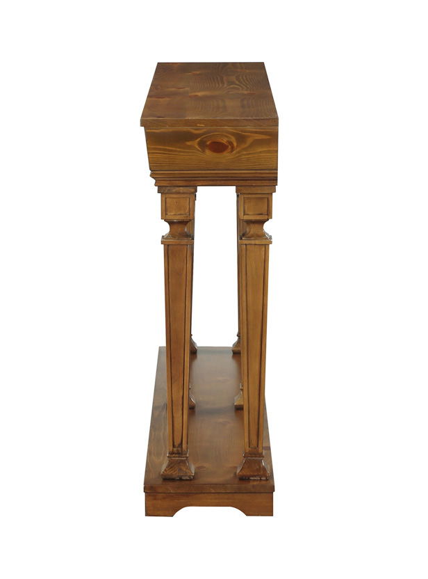 Garrison Wooden Console Table with Base Shelf - Light Brown