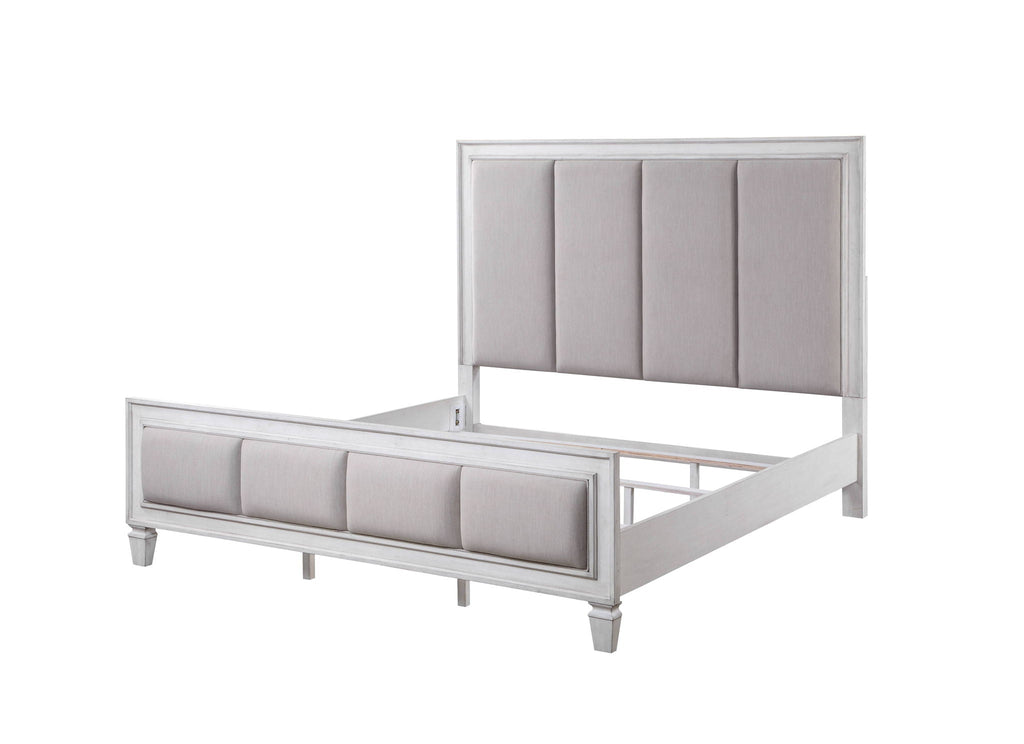 Katia Upholstered Bed with Plush Headboard - Gray