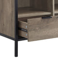 Light Brown Rustic TV Stand with Metal Frame - Nantan