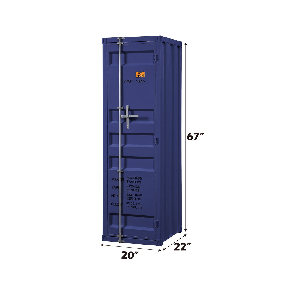 Metal Cargo Wardrobe with Industrial Lock - Blue, Red, or White