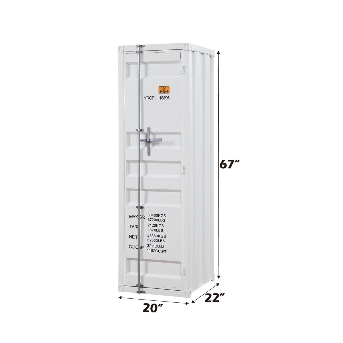 Metal Cargo Wardrobe with Industrial Lock - Blue, Red, or White