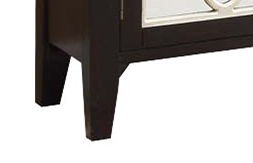 Mirrored Accent Console Cabinet with Solid Wood Legs - Black or Gray