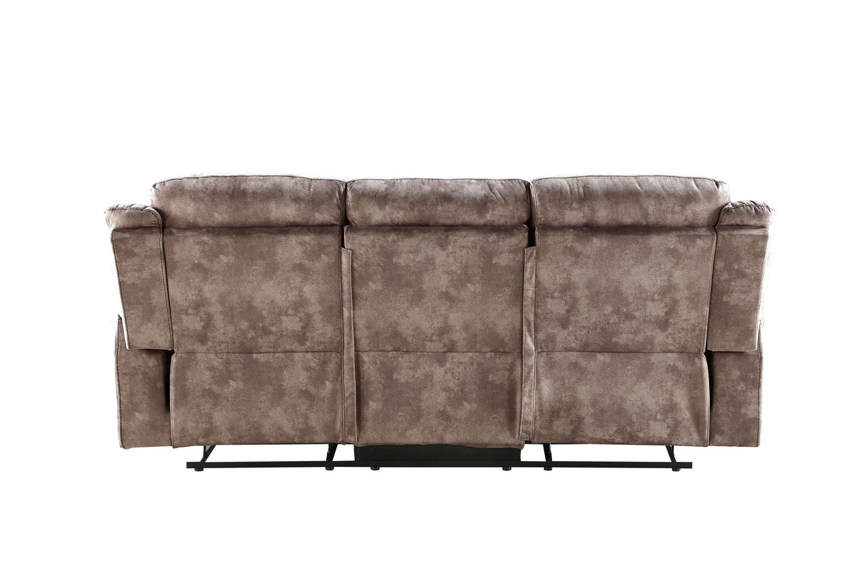 Two Tone Reclining Sofa with USB Ports and Drop Down Table - Dark Gray or Dark Brown