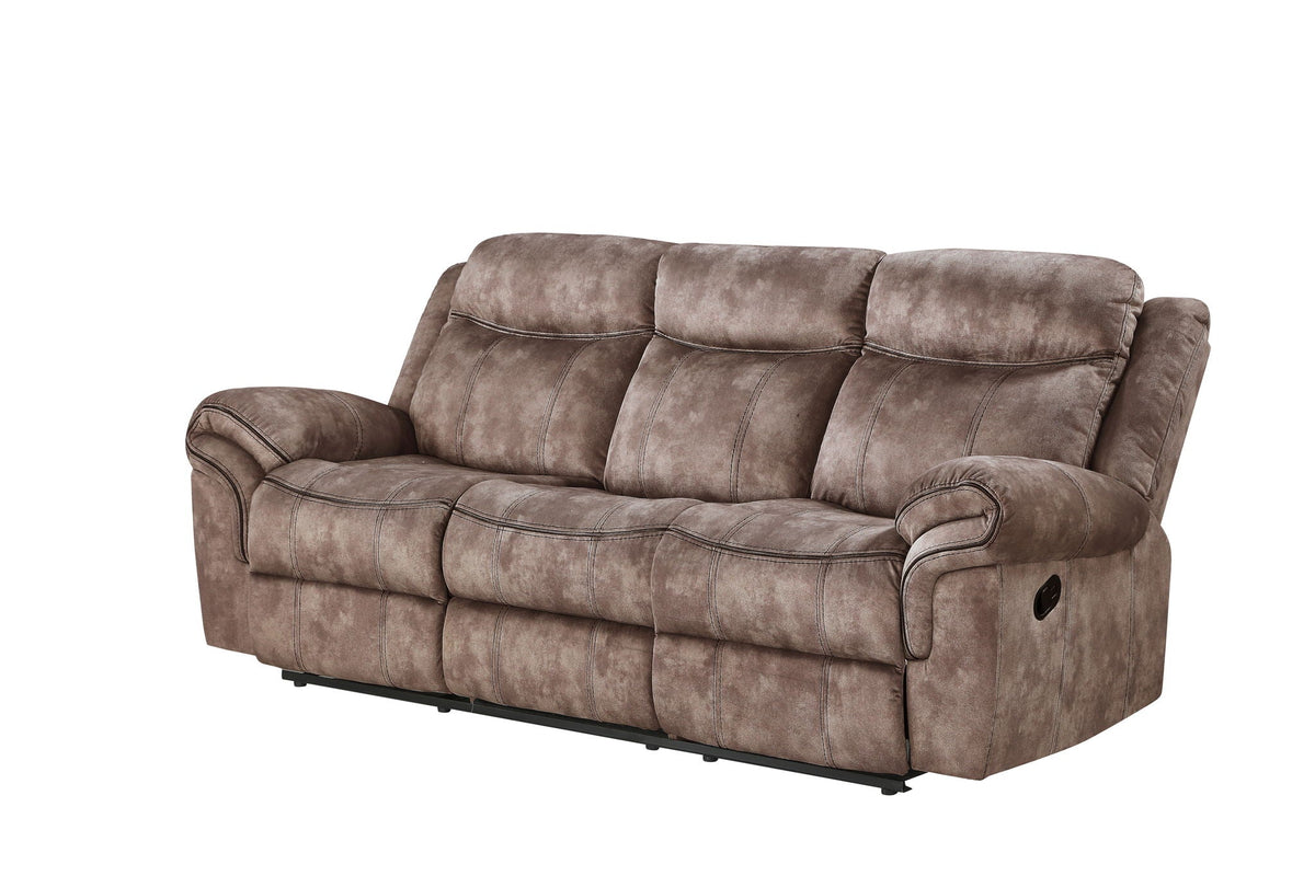 Two Tone Reclining Sofa with USB Ports and Drop Down Table - Dark Gray or Dark Brown