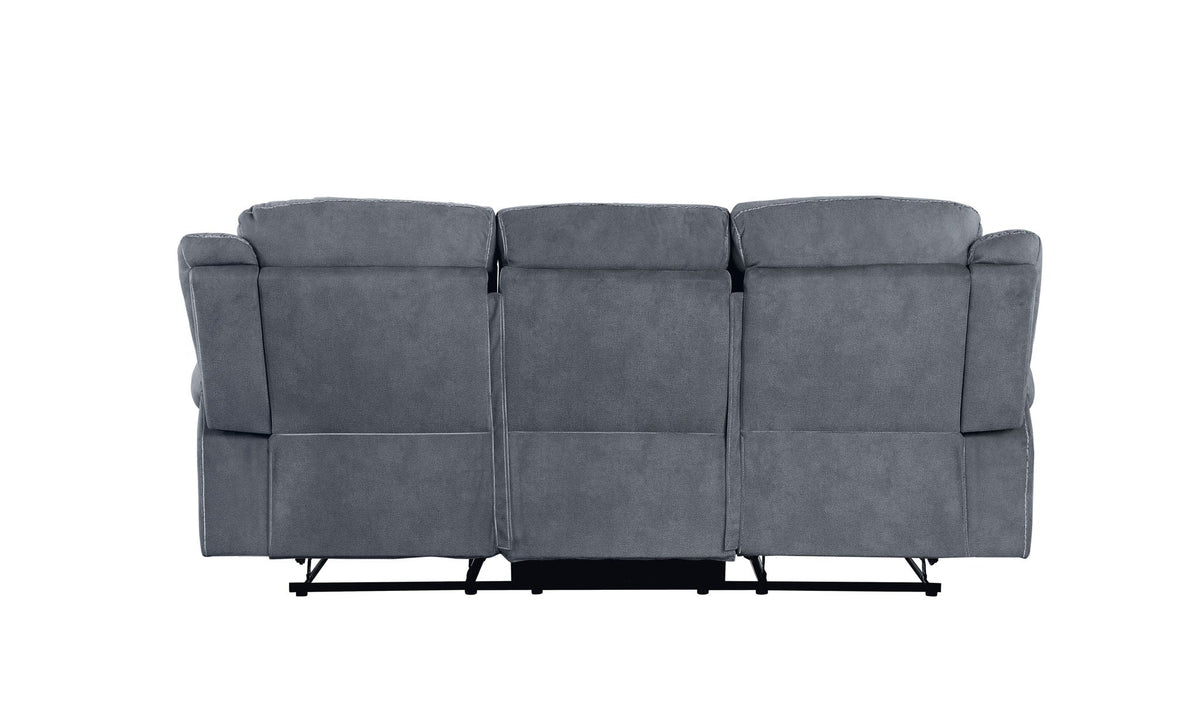 Two Tone Reclining Sofa with USB Ports and Drop Down Table - Dark Gray or Dark Brown