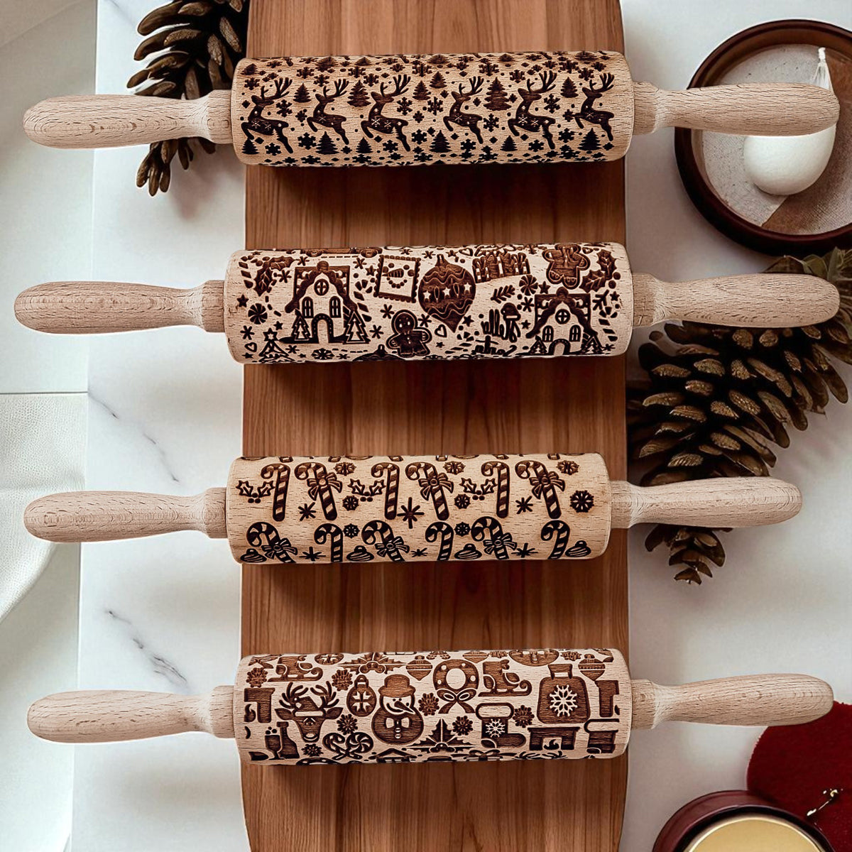 Christmas Rolling Pin Set | 10 Styles