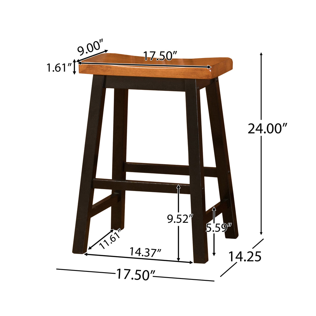 Wood 24" Saddle Stool with Saddle Seat - Walnut