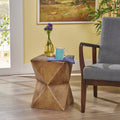 Waylon Side Table with Hourglass Design - Modern Concrete, 12.5" W x 17.75" H