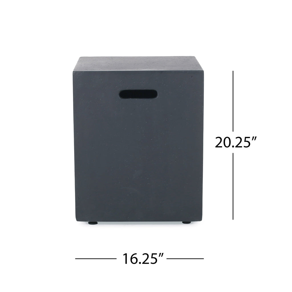 MGO Tank Holder Outdoor Side Table with Smooth Surface - Dark Grey